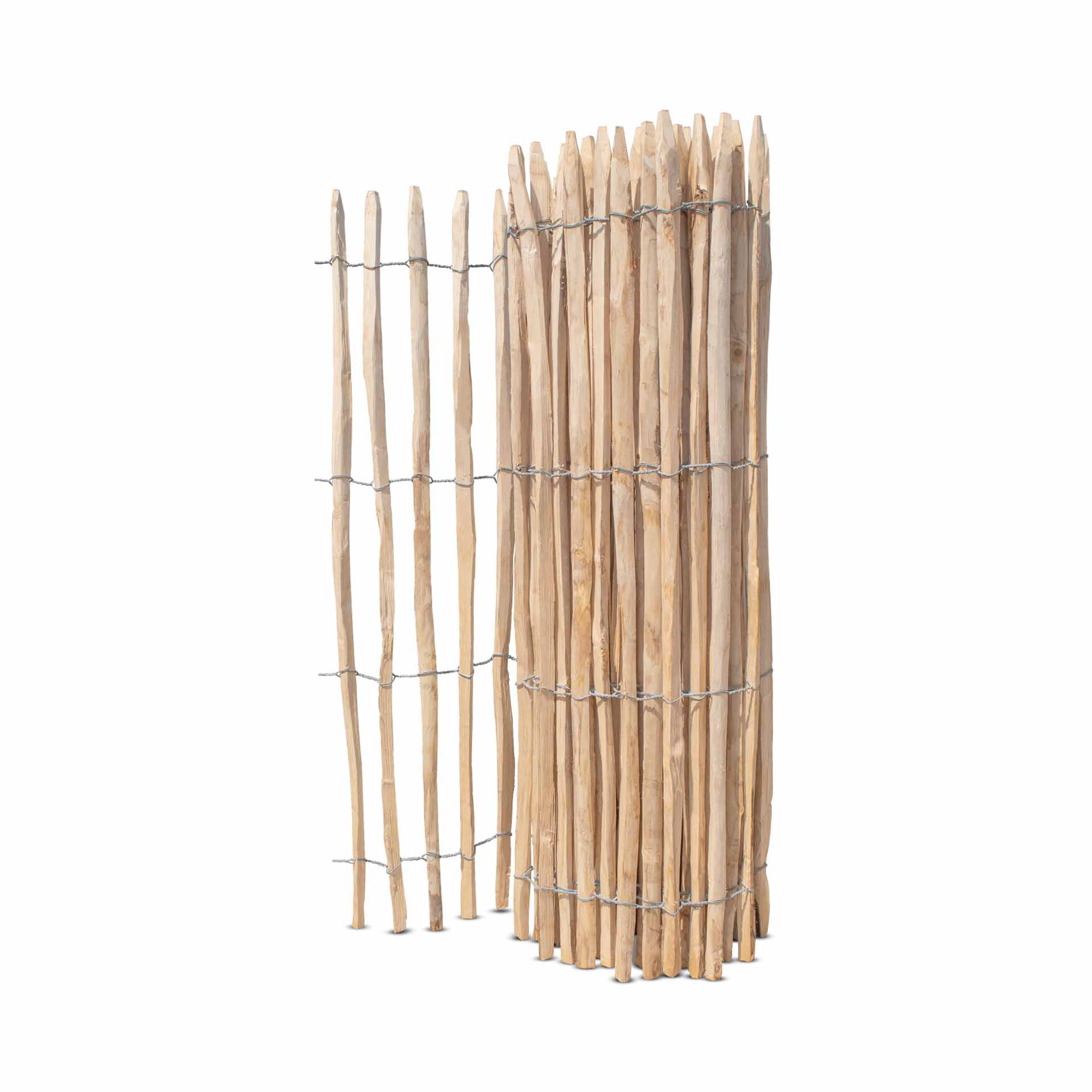 Frans premium schapenhek kastanje - lengte 5 meter, hoogte 150 cm, latafstand 4-5 cm