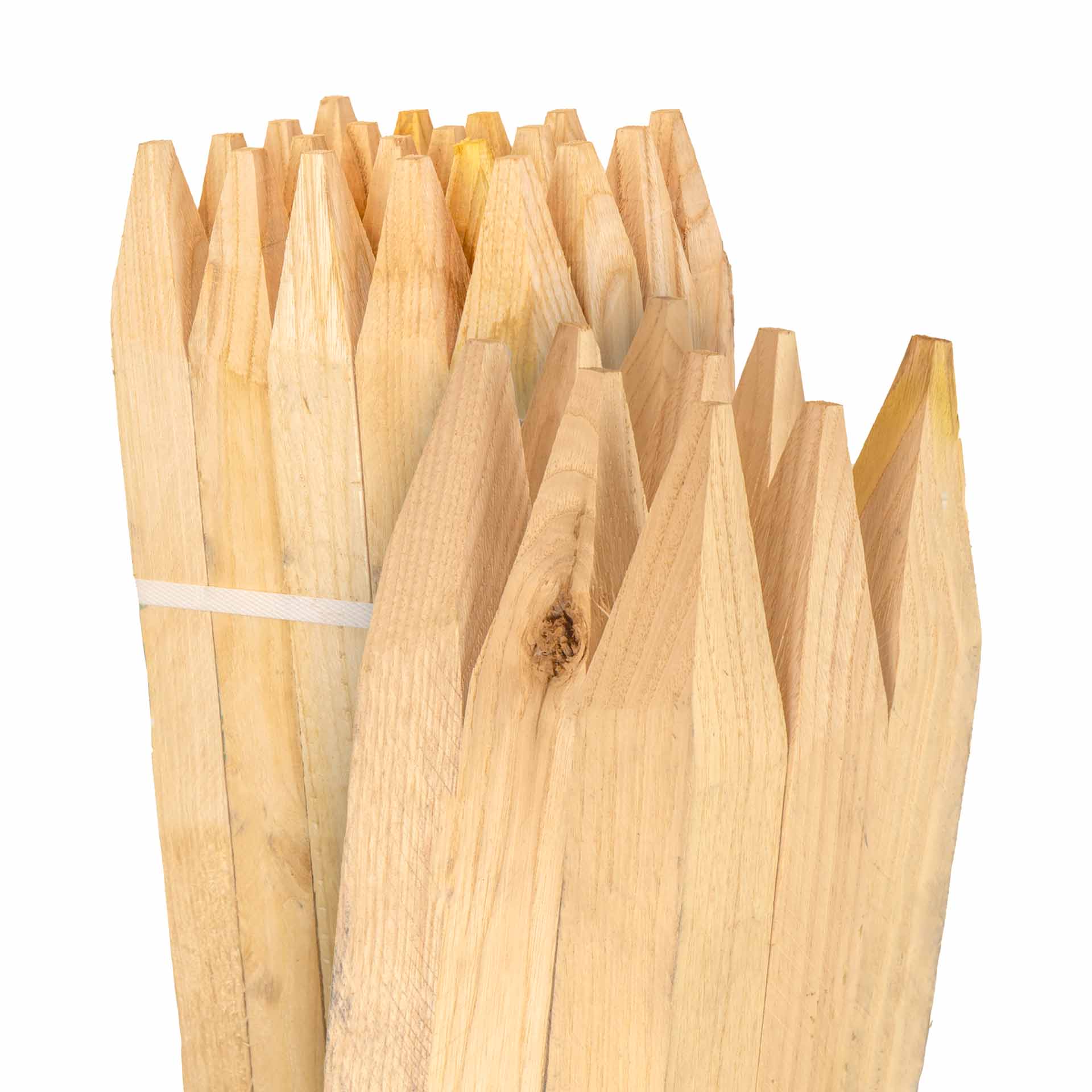 Kastanje markeringspalen/trellis van verschillende hoogtes en diameters