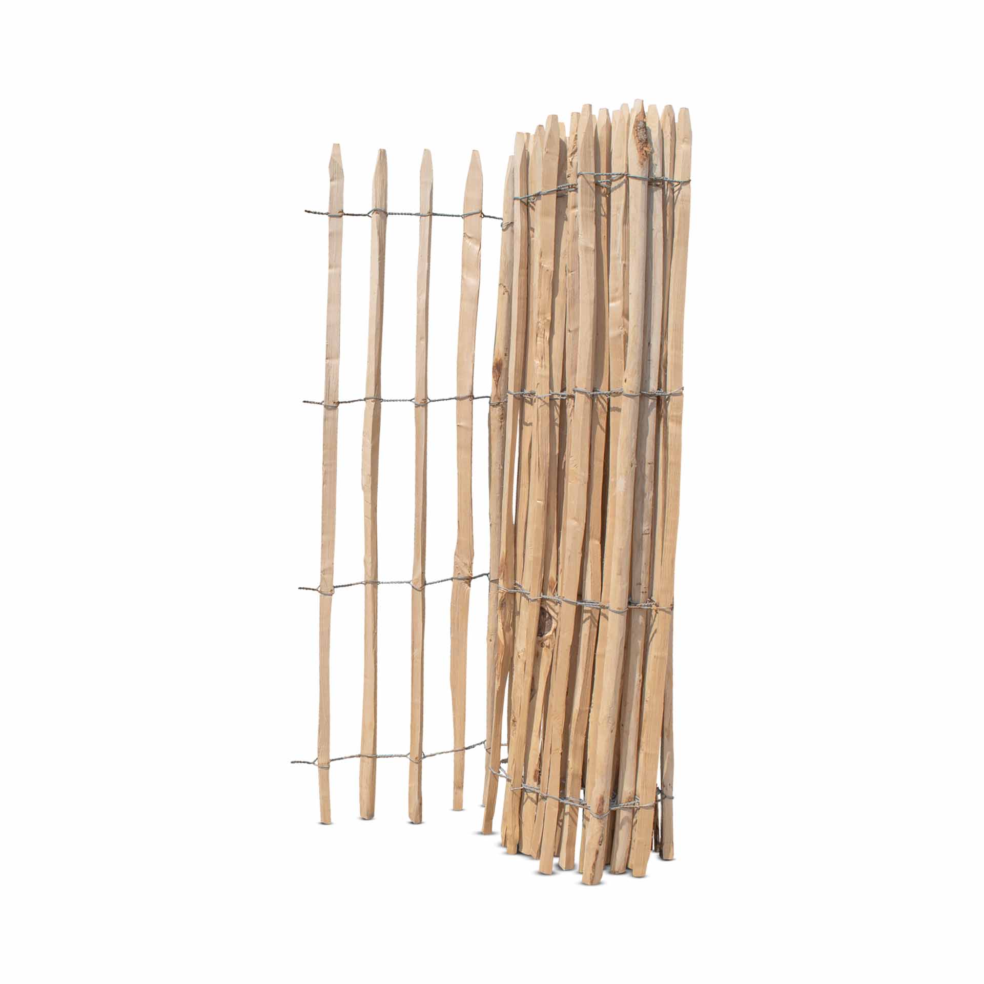 Frans premium schapenhek kastanje - lengte 5 meter, hoogte 150 cm, latafstand 6-7 cm