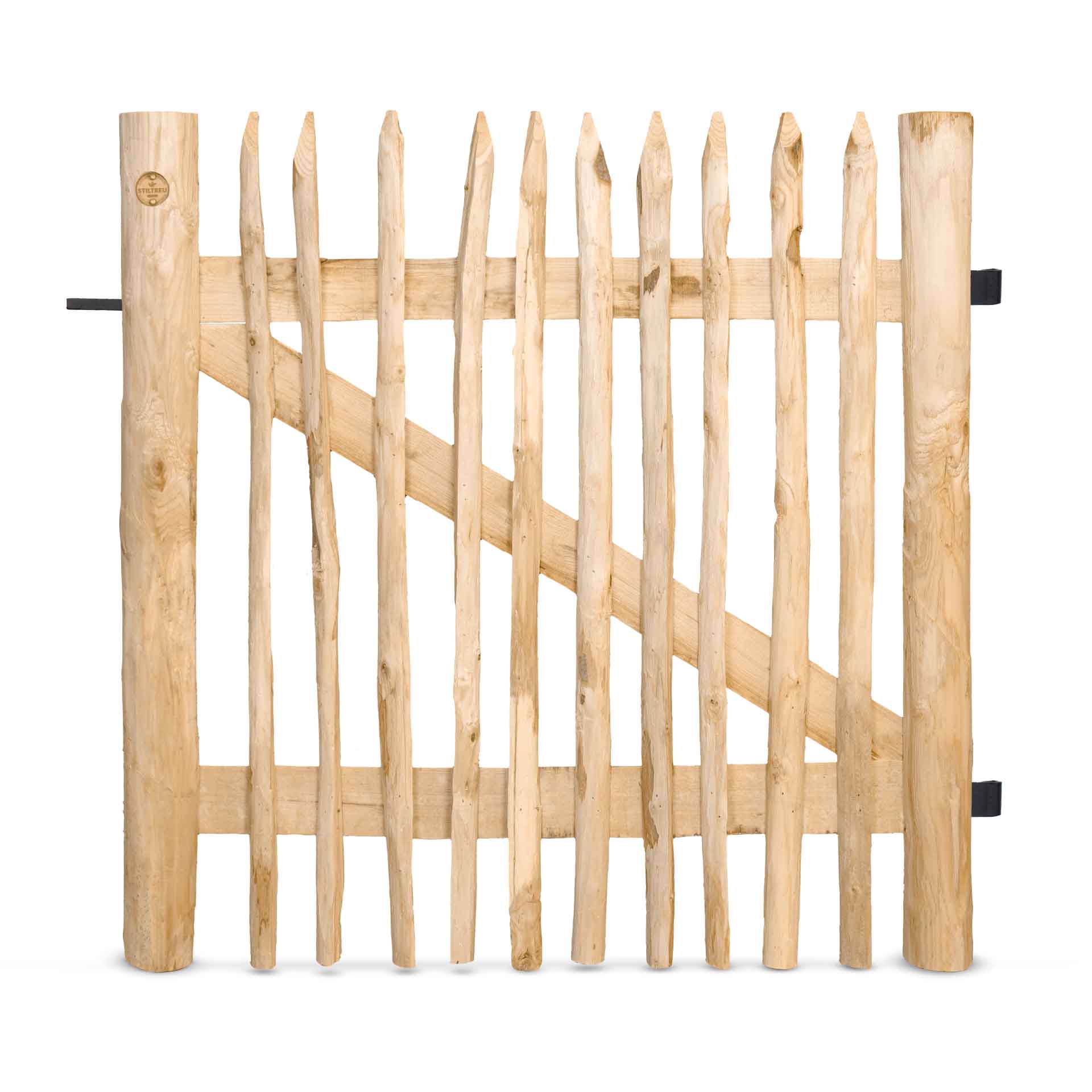 Schapenhek poortset (zwart) kastanje (gespijkerde versie)