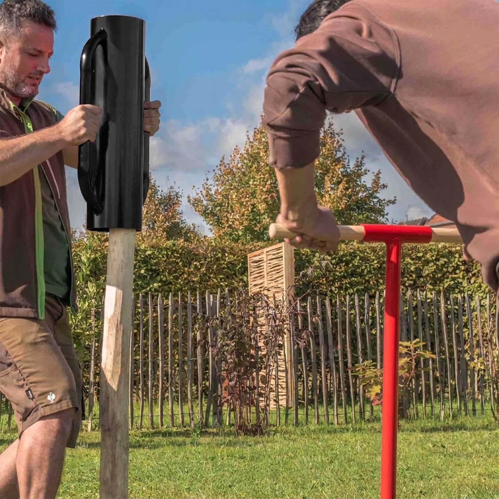 Montageset met palenrammer en grondboor voor palen