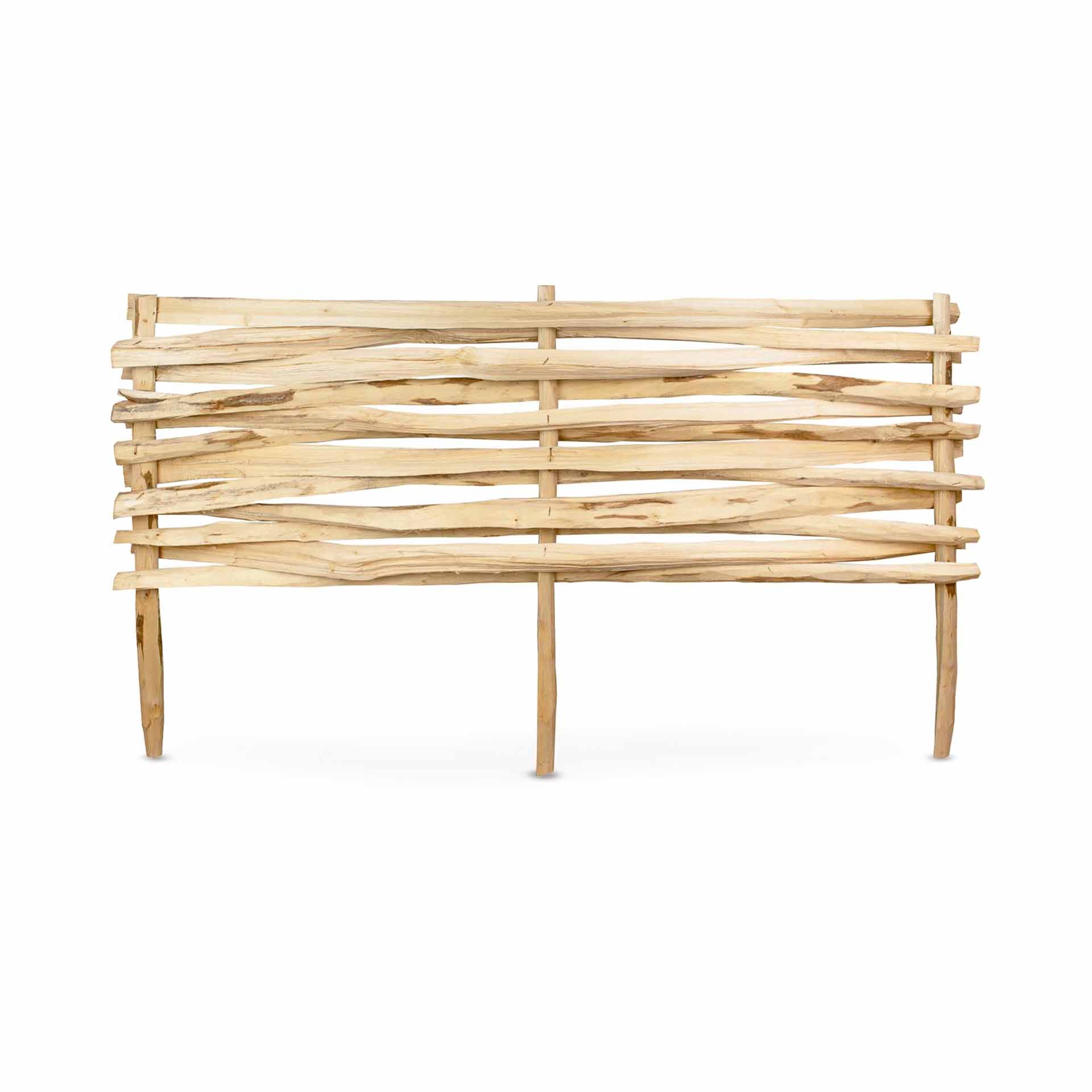 Bedrand van gevlochten hazelaarhout, 100 x 30 cm