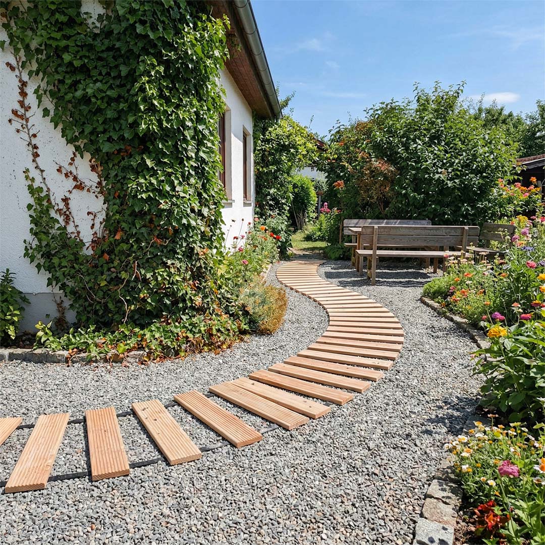 Tuinpad, rijbaan - lengte 2,50 meter, breedte 30 cm, tussenruimte 8 cm