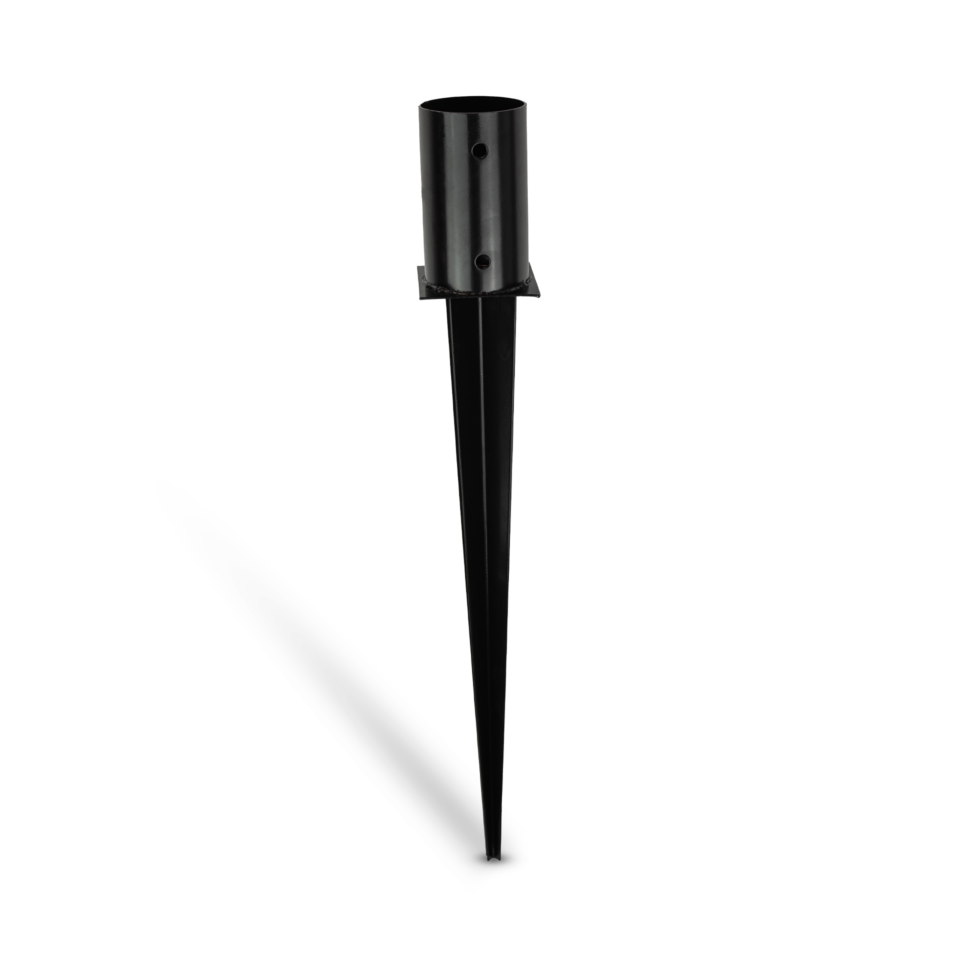 Bodemhuls met spie (zwart gepoedercoat) voor deels gefreesde palen, Ø 80 mm