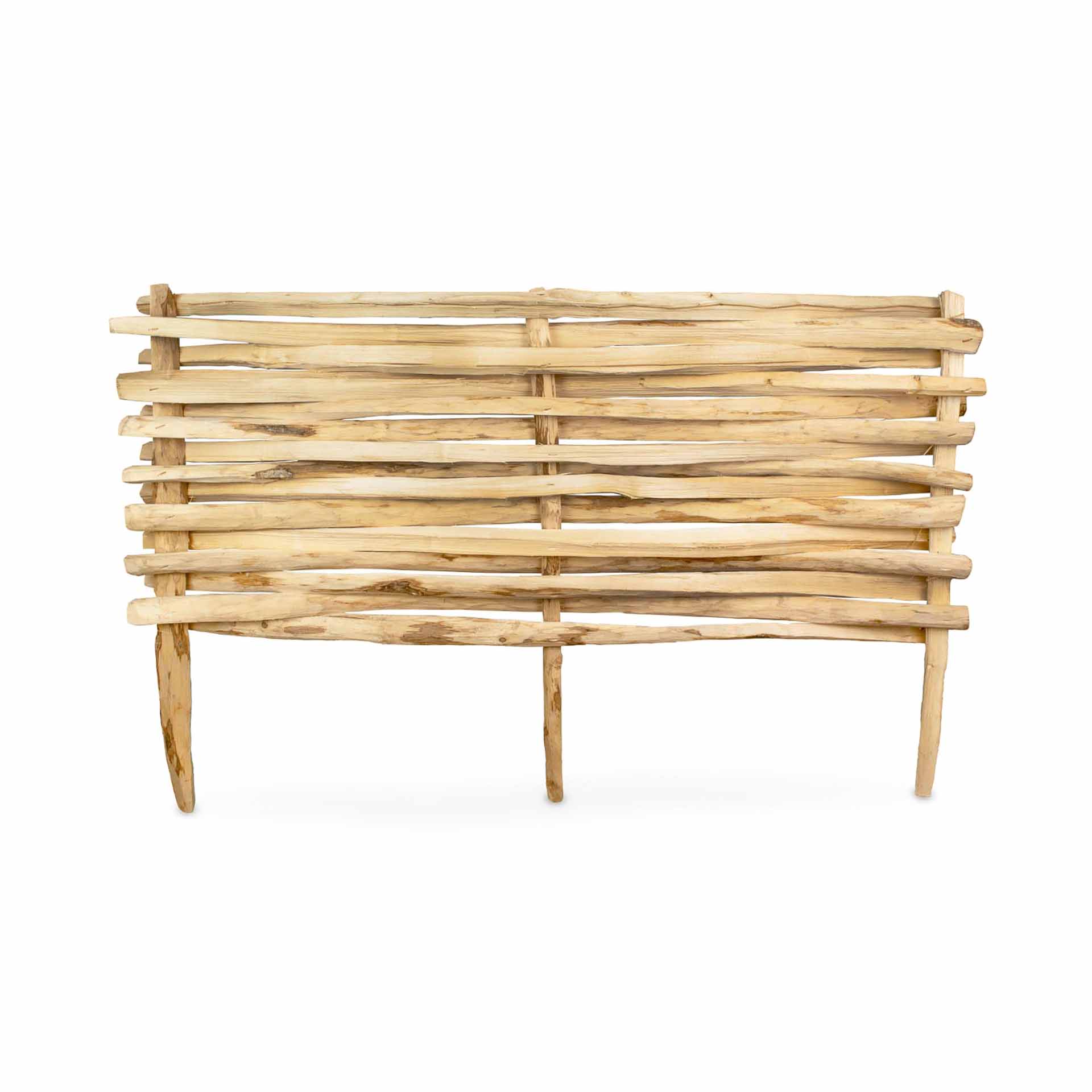 Bedrand van gevlochten hazelaarhout, 100 x 40 cm