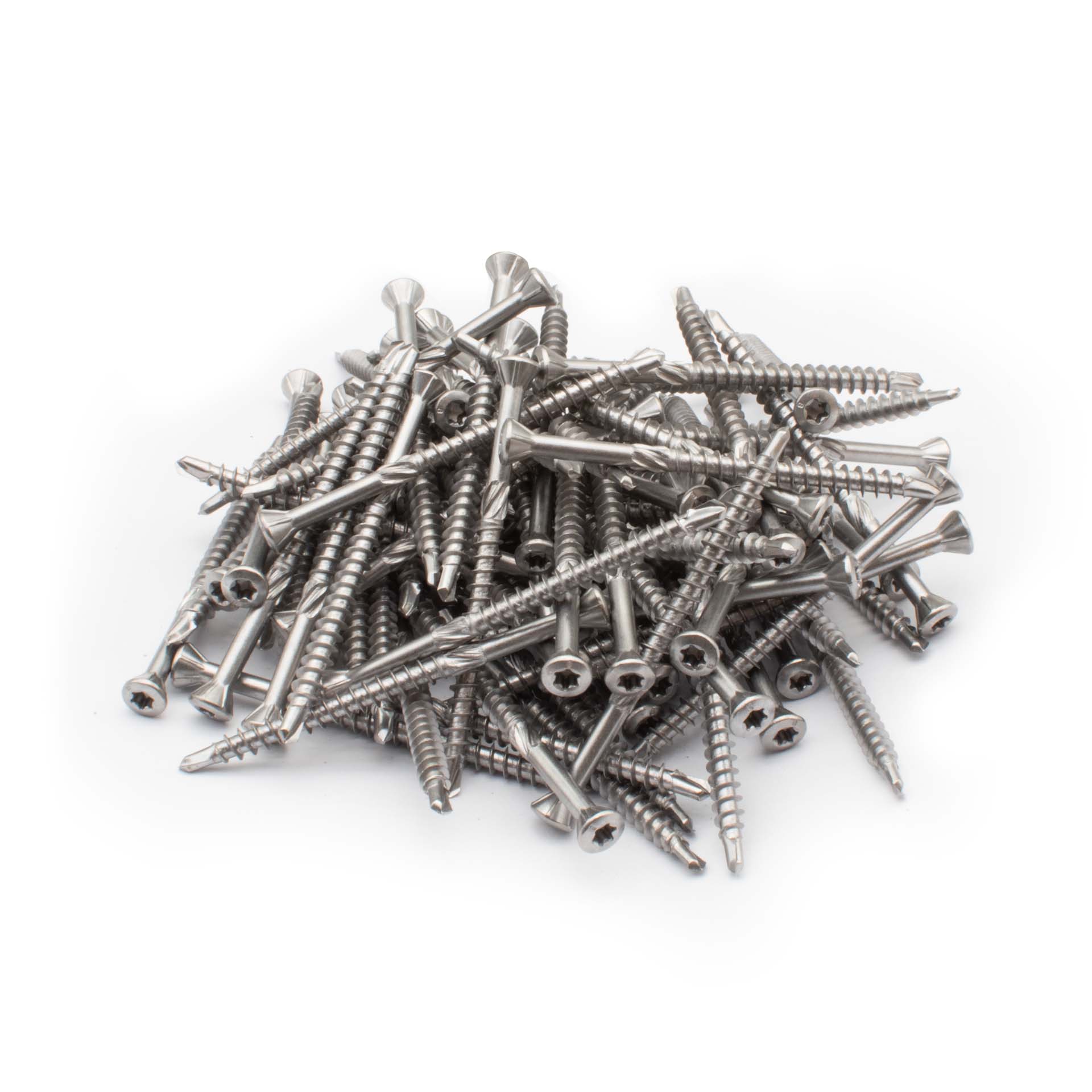 Premium roestvrijstalen schroef met boorkop (100 stuks, 5x70 mm, Torx) voor bevestiging van polderhek/heuvelhek