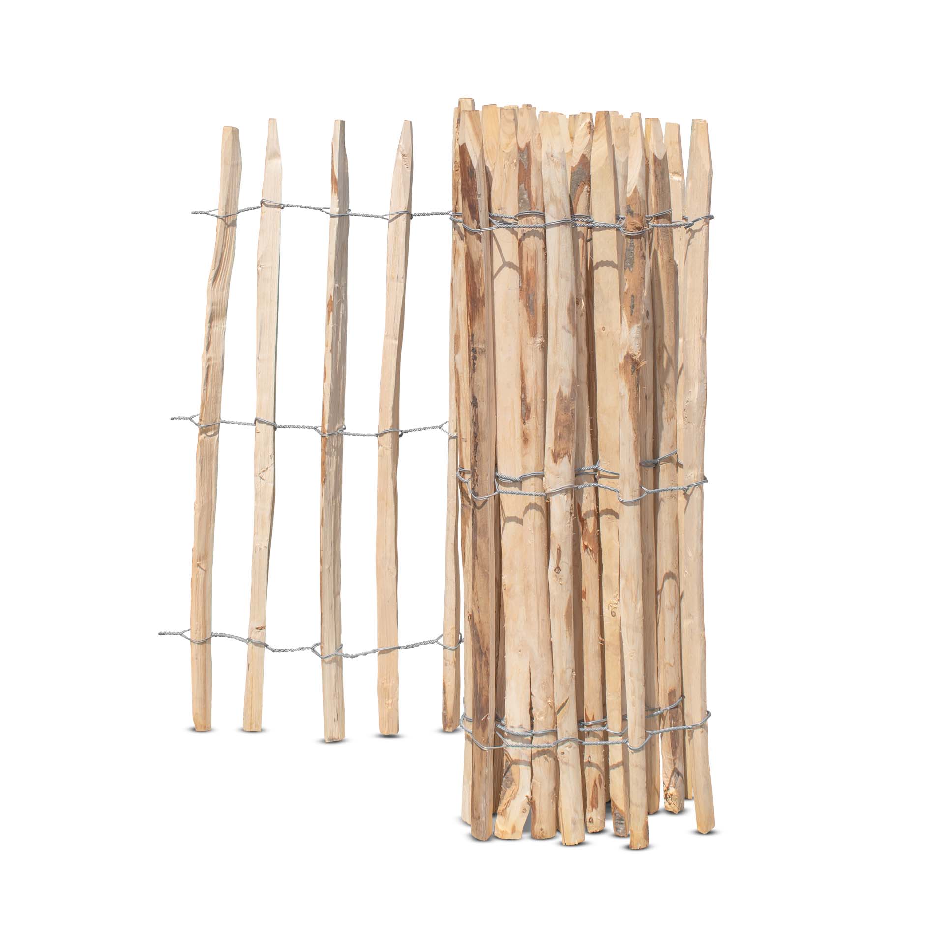 Frans premium schapenhek kastanje - lengte 5 meter, hoogte 100 cm, latafstand 6-7 cm