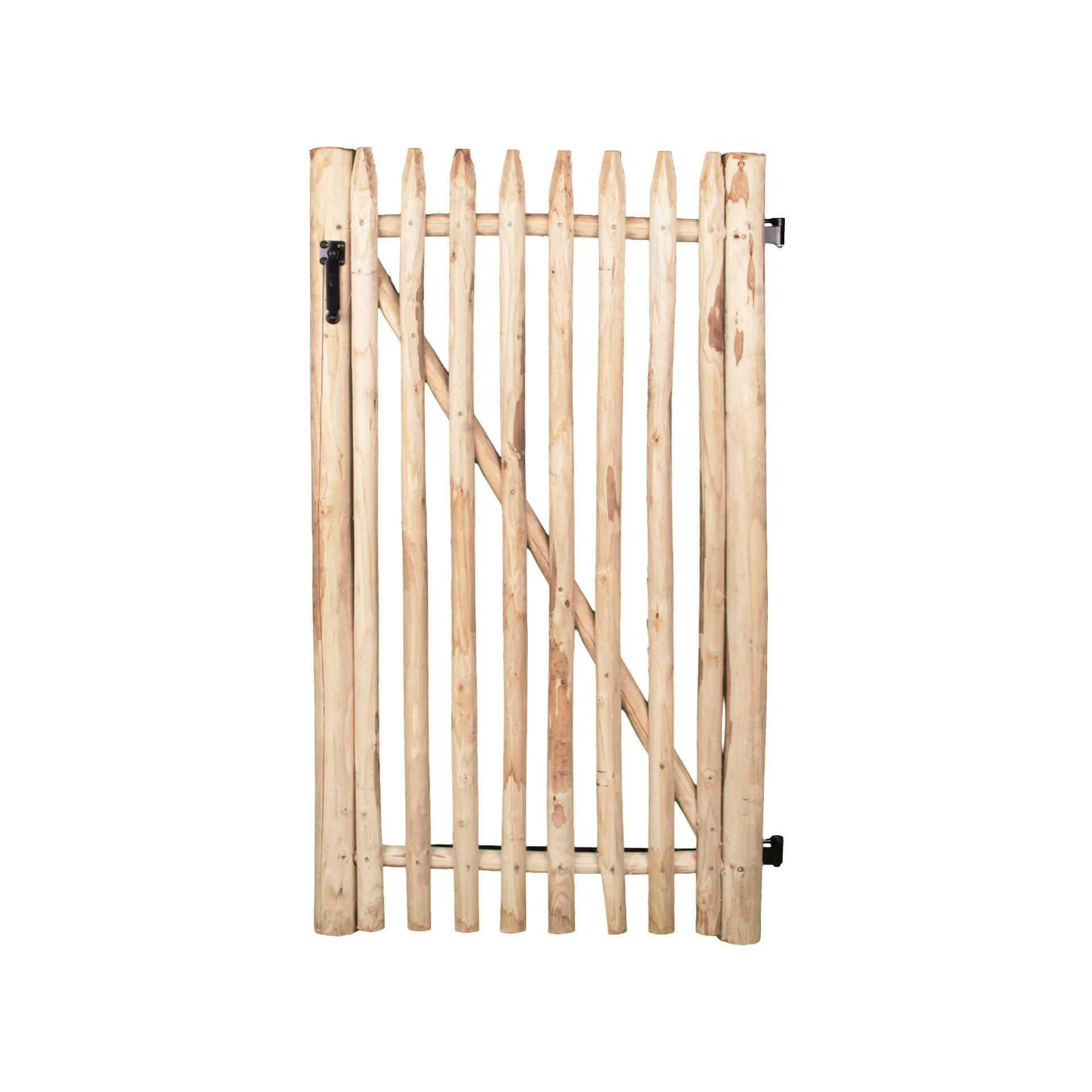 Premium Schapenhek poort, kastanje (pen-en-gatverbinding en geschroefd) incl. beslag, voorgemonteerd ,