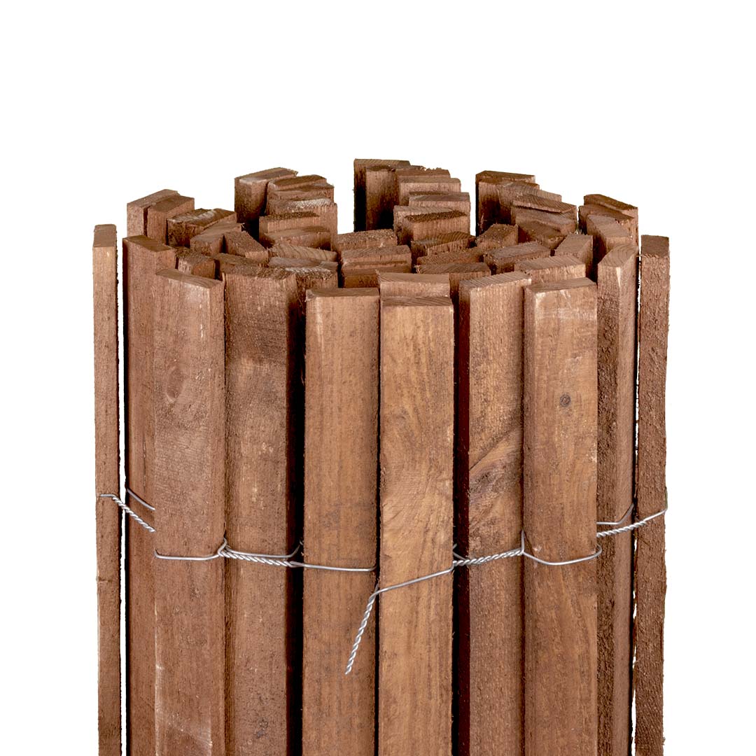 Boombeschermings-/bijtbeschermingshek van sparrenhout (geïmpregneerd) - lengte 5 meter, hoogte 150 cm, Latafstand ~6 cm
