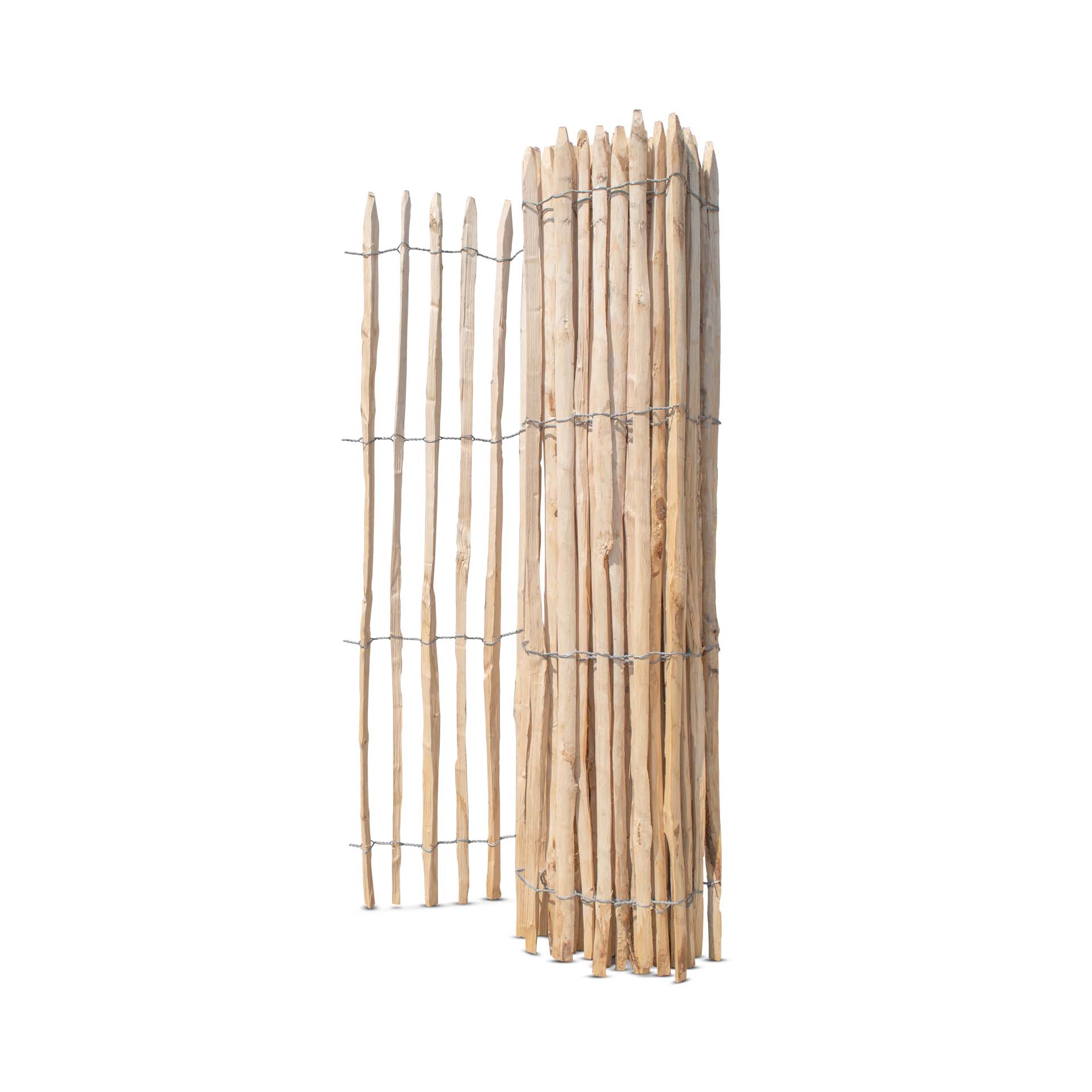 Frans premium schapenhek kastanje - lengte 5 meter, hoogte 175 cm, latafstand 4-5 cm