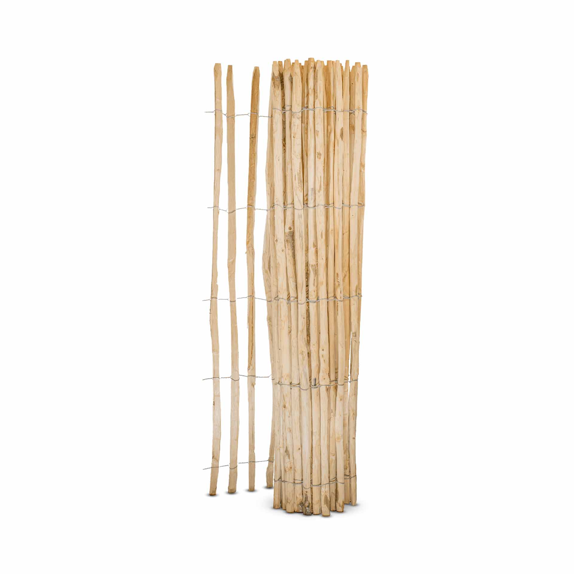 Frans premium schapenhek kastanje - lengte 5 meter, hoogte 200 cm, latafstand 4-5 cm